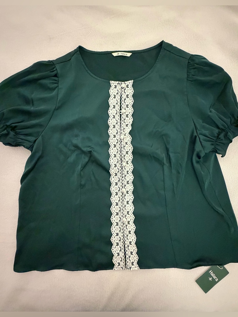 Halara Green Satin Blouse